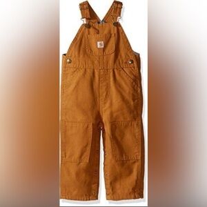 Carhartt Brown Baby Toddler Duck Bib Overalls Double Knee Size 18M Unisex EUC